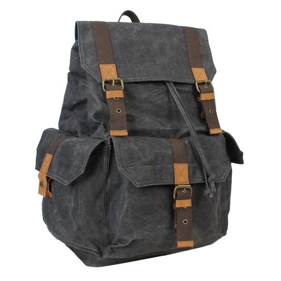 Large Sport Wax Canvas Classic Backpack C04LW-GRY